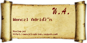 Wenczl Adrián névjegykártya