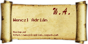 Wenczl Adrián névjegykártya